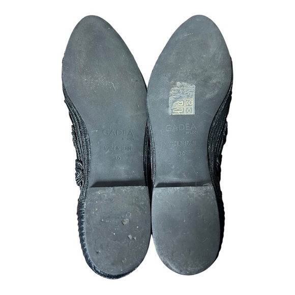Black Textured Flats for Women - Gadea - Handmade woven - Picture 4 of 4
